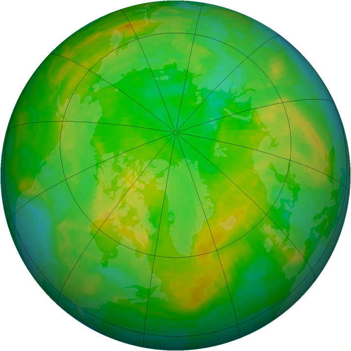 Arctic ozone map for 25 June 1994